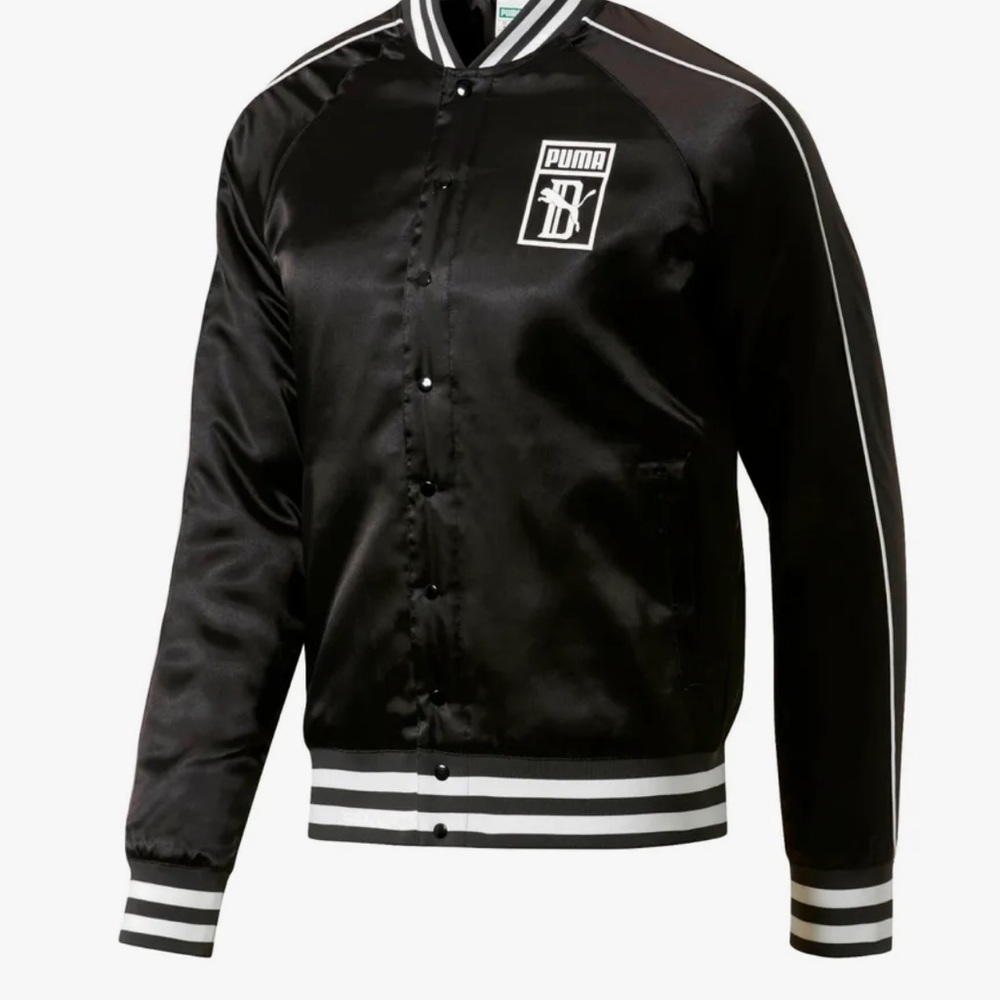 PUMA x BIG SEAN Satin Jacket Black/White - Picture 3 of 5